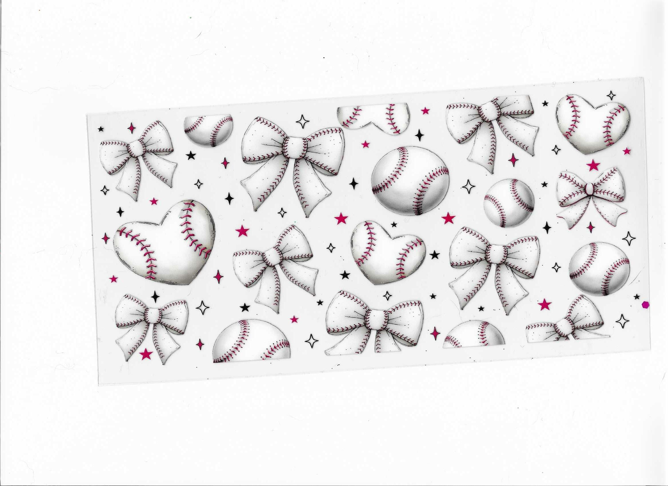 baseball an bows cup wrap
