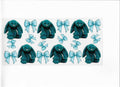 teal bunny with bows