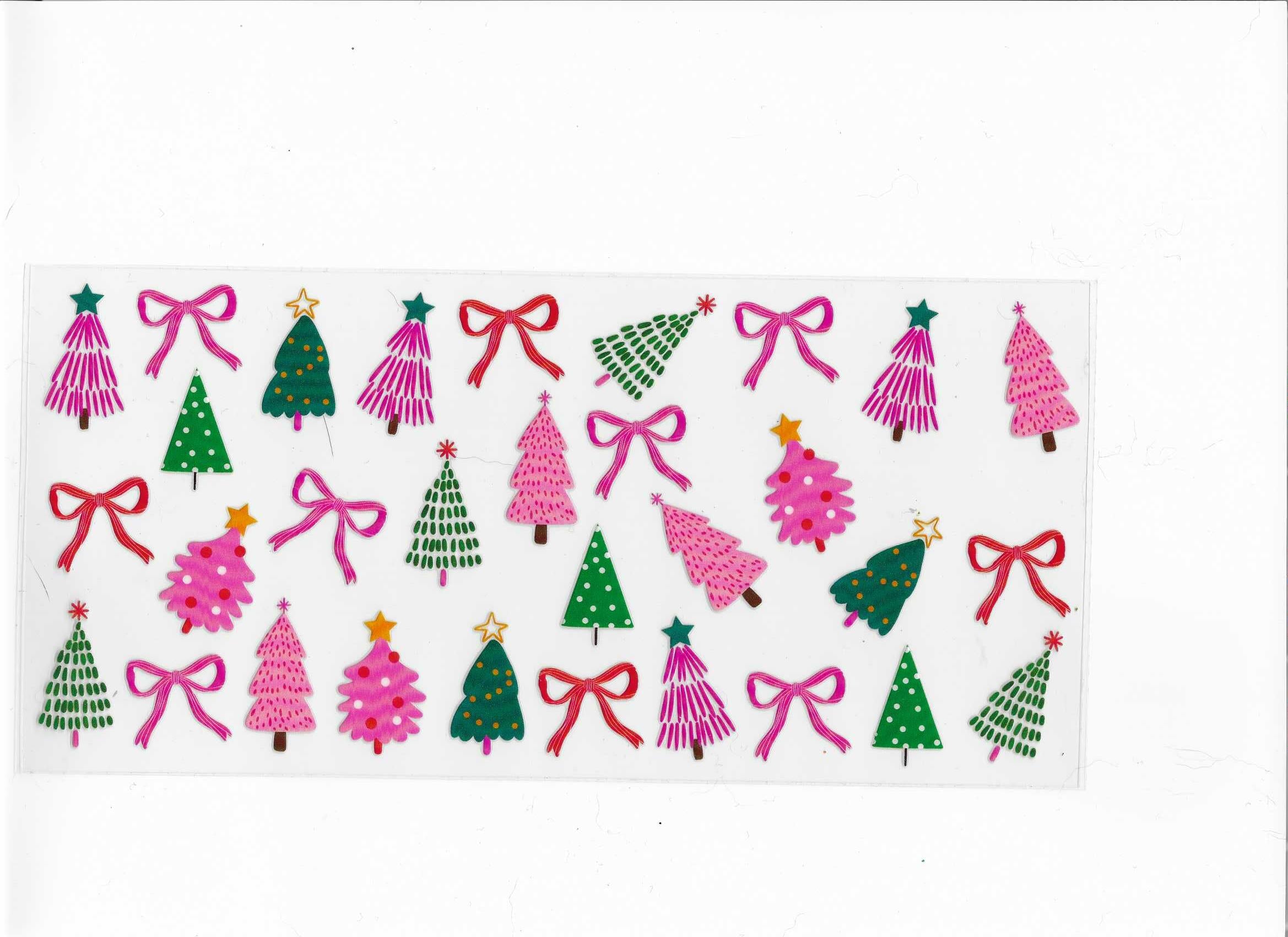 Christmas trees and bows cup wrap