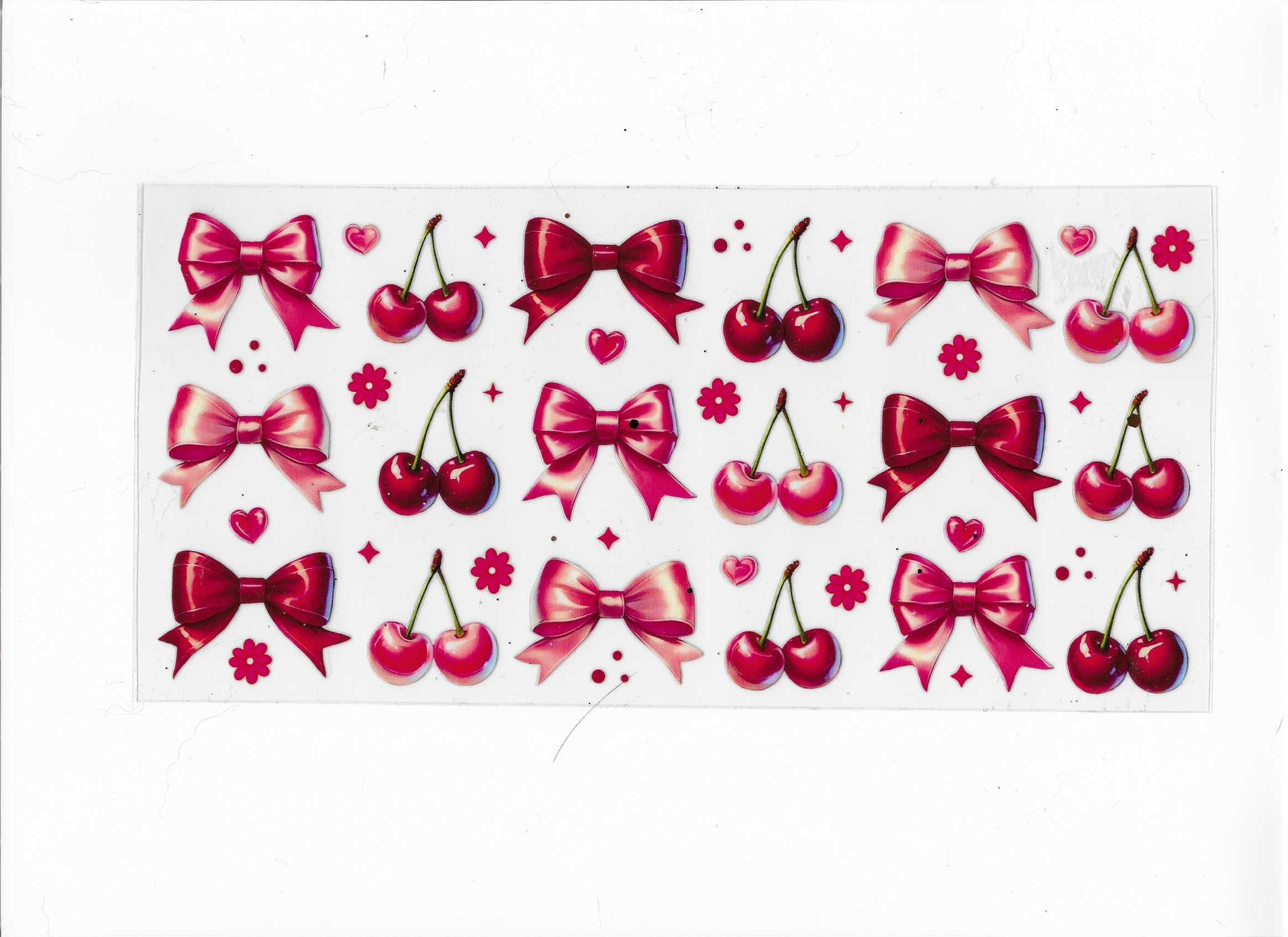 red cherries and bows