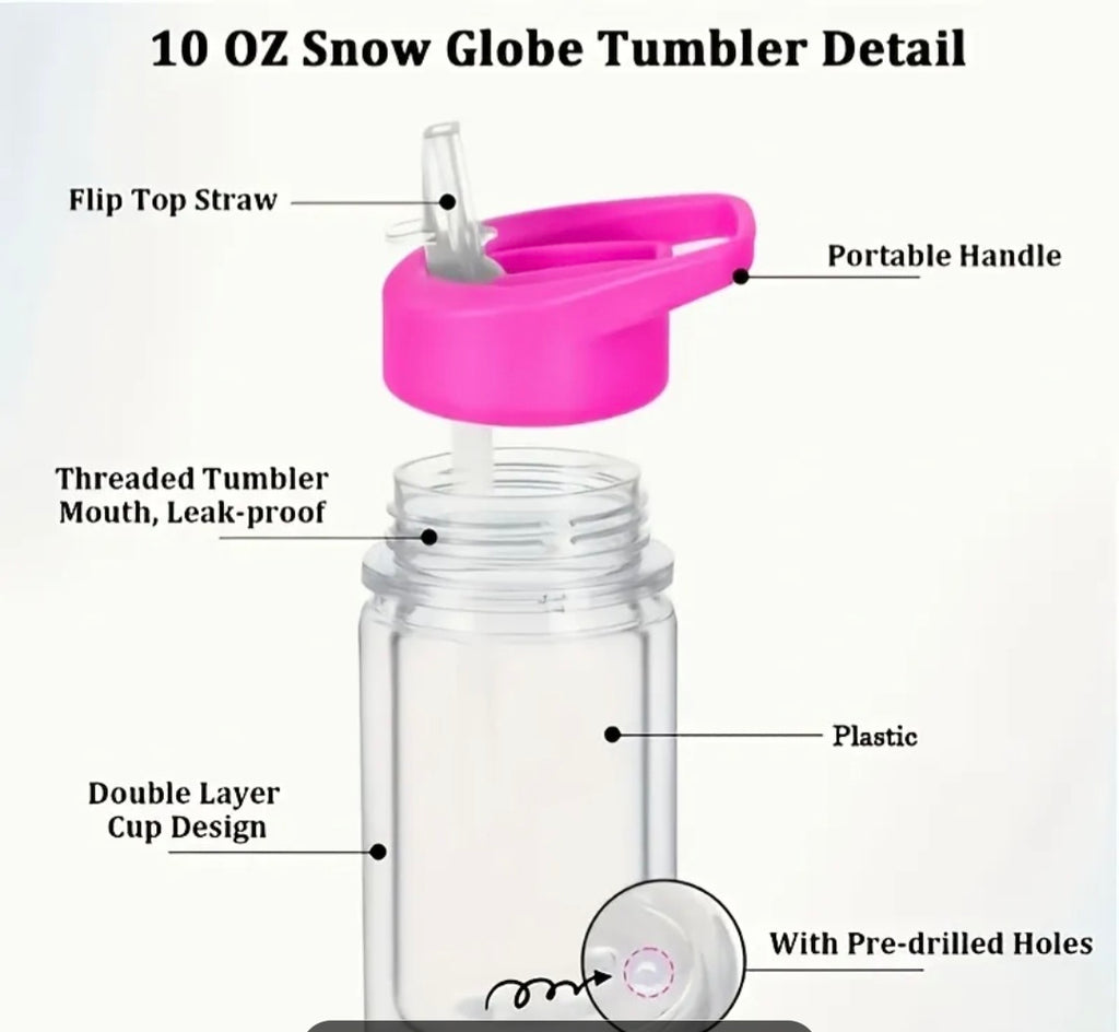 10oz kids snow globe cup