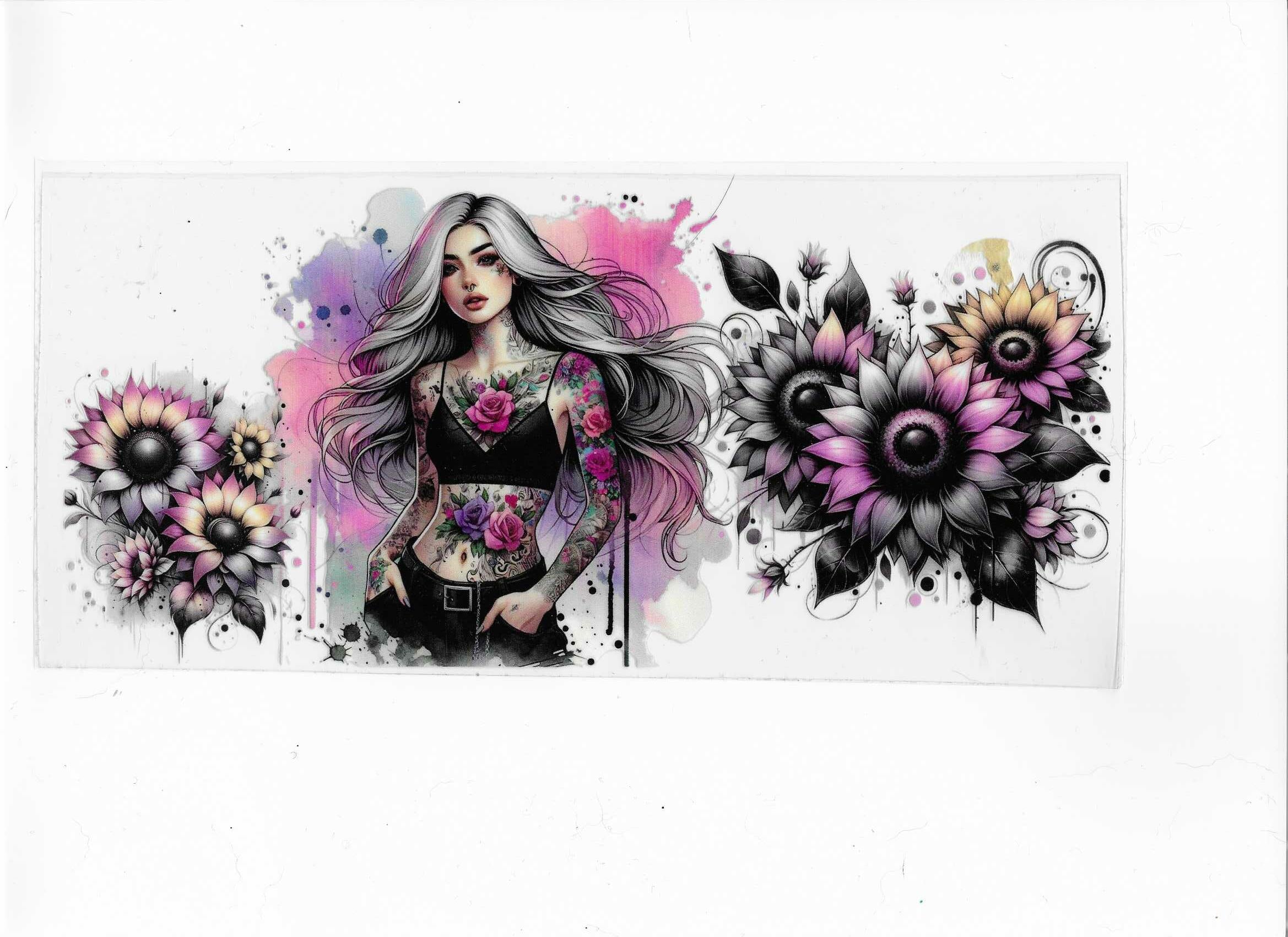 Sunflower tattoo lady