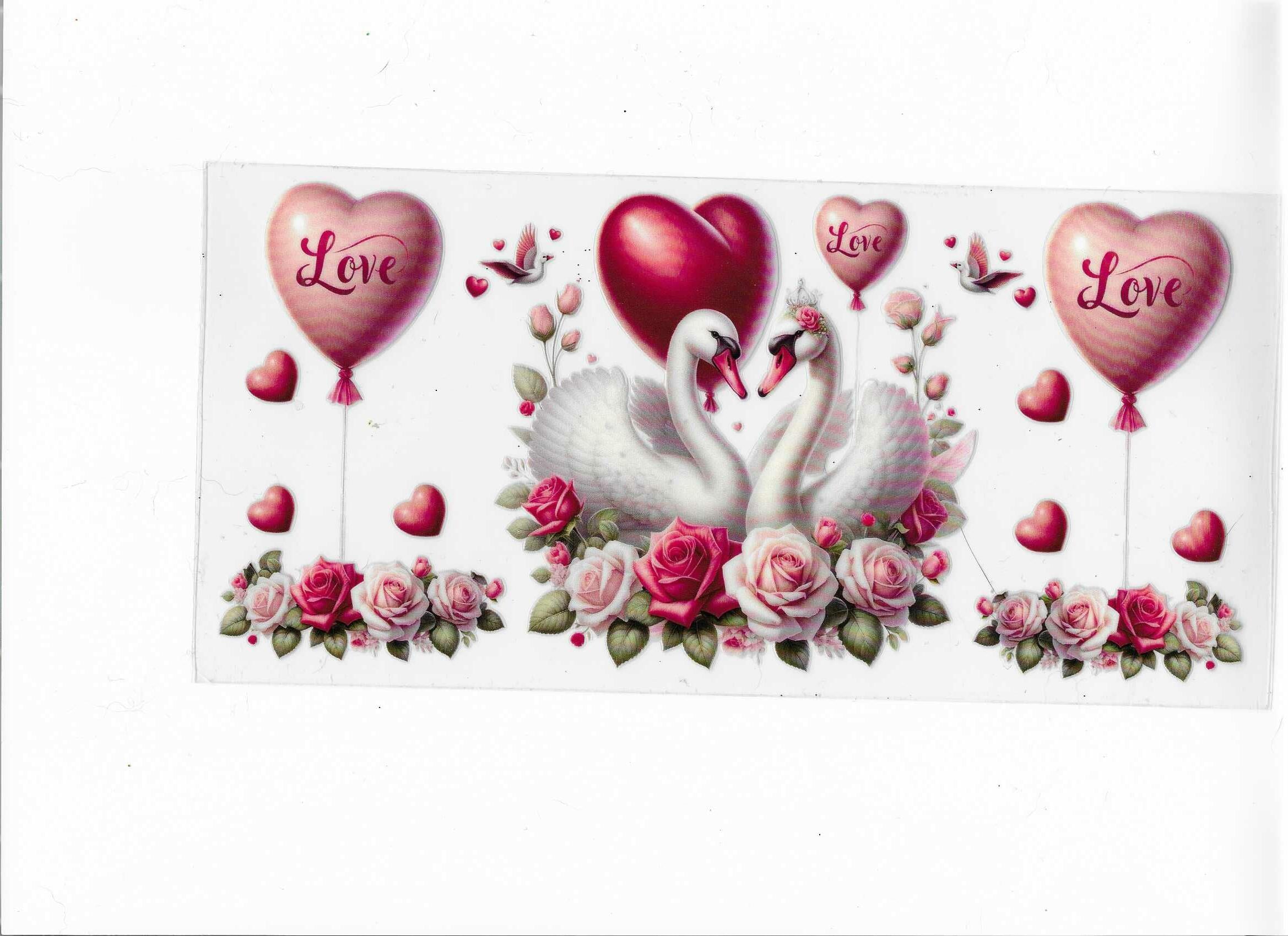 Swan love birds cup decal